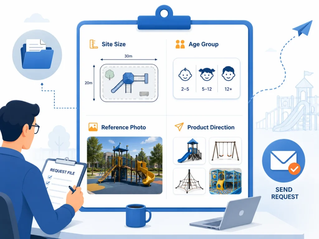 Playground Catalog Request File playground catalog request file with site size age group reference photo and product direction