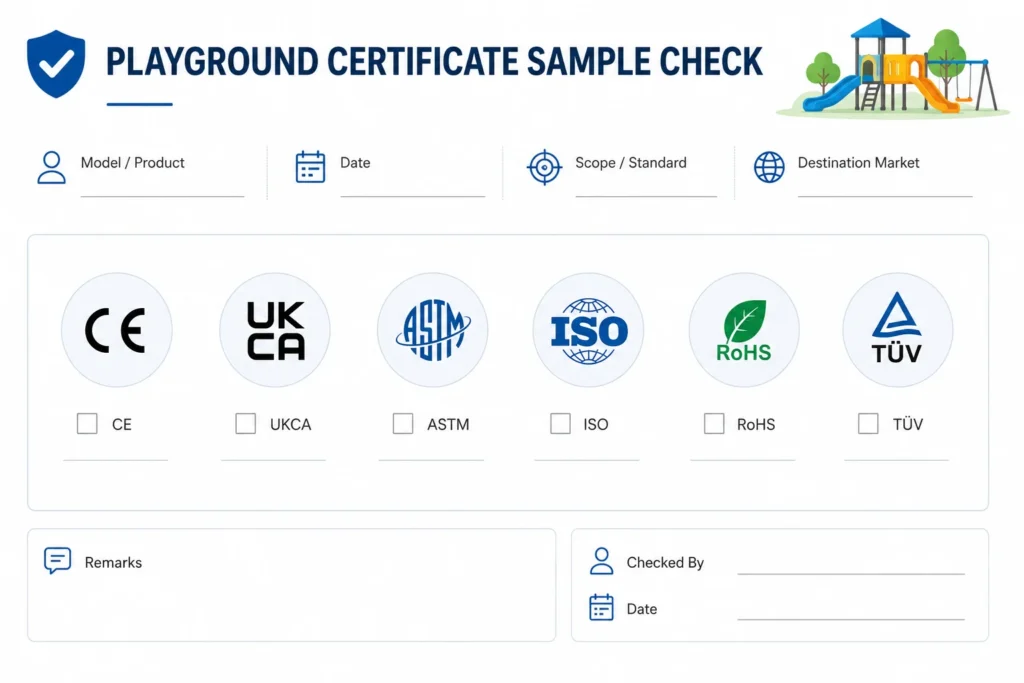 Playground Certificate Sample Check playground certificate sample check for model date scope and destination market