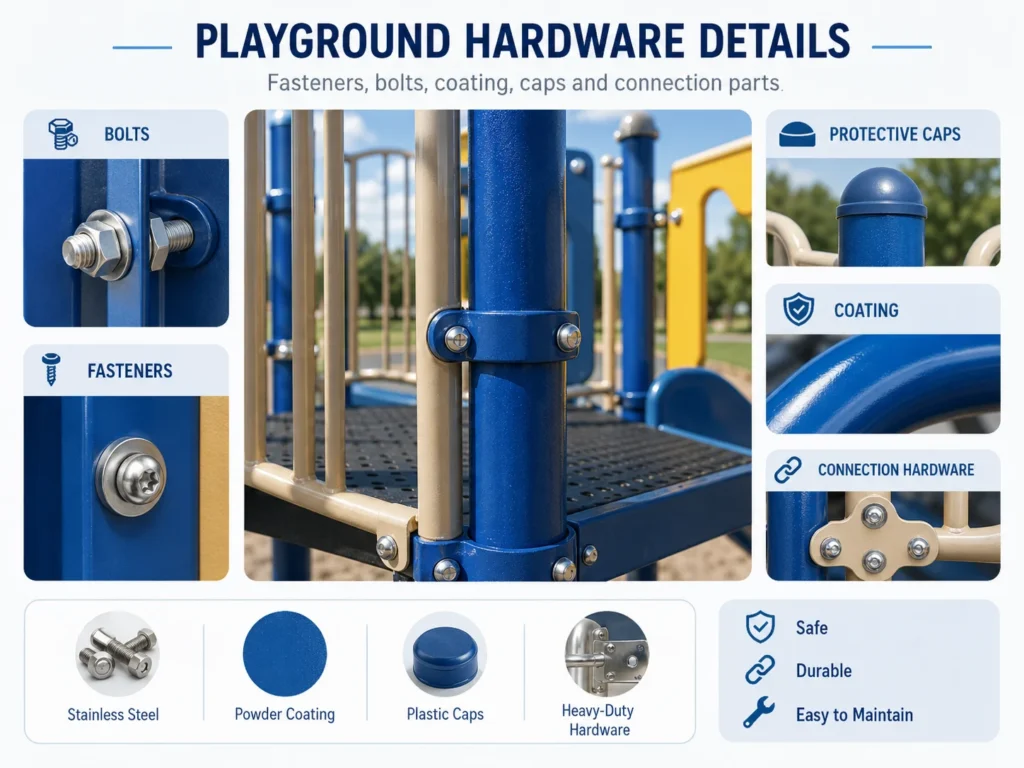 Playground Fasteners and Coating playground fasteners bolts coating caps and hardware material details