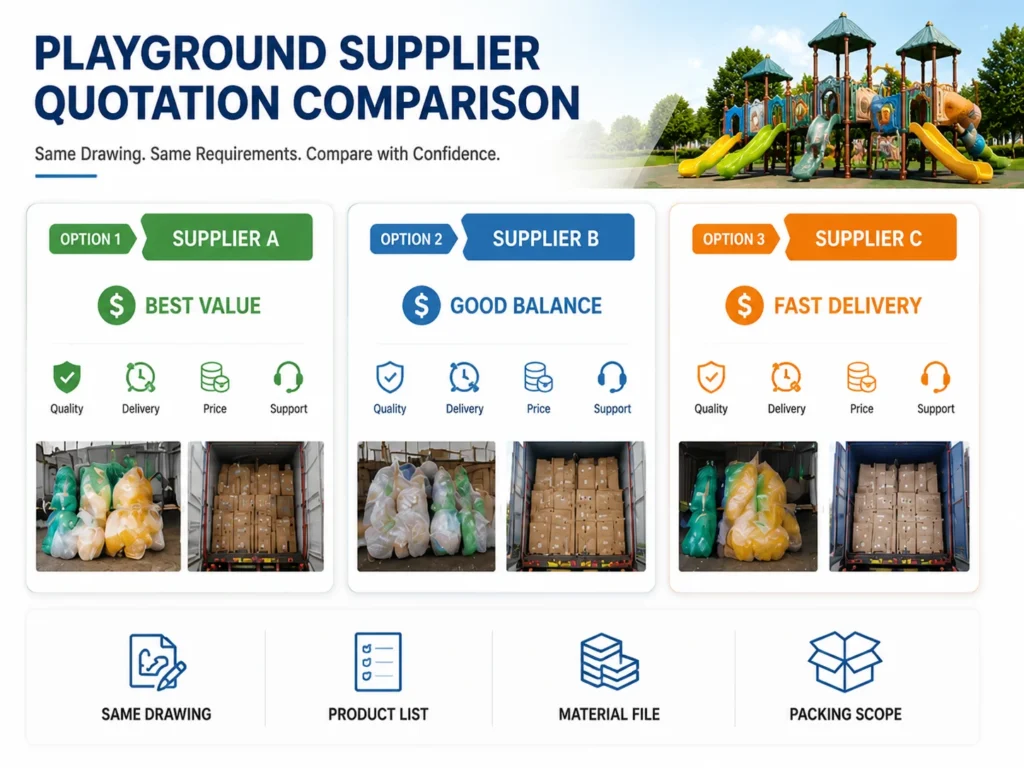Playground supplier quotation comparison